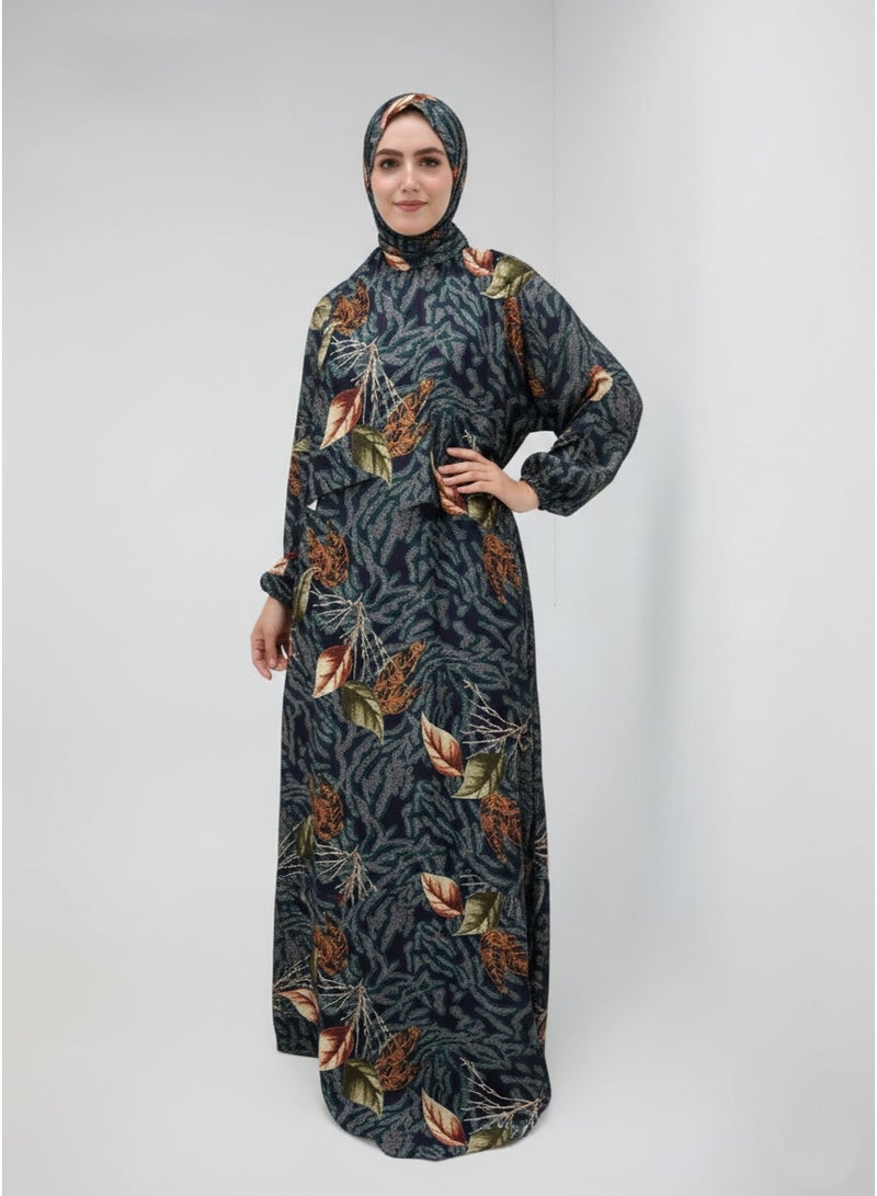 LINA FASHION Women's prayer dress, with attached large hijab - Image 2